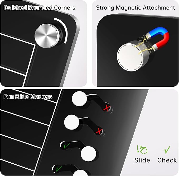 NiHome Chore Chart with Sliders,Magnetic to Do List Planning Board w/Stand - Image 3