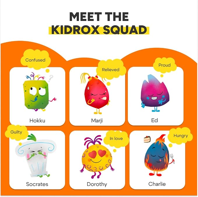 Kidrox Emotions Matching Game – Bilingual Memory Card Game in English & Spanish for Kids Ages 3+ | Learn & Mimic Emotions with Kidrox Squad | Premium Magnetic Box | 40 Tiles - Image 5