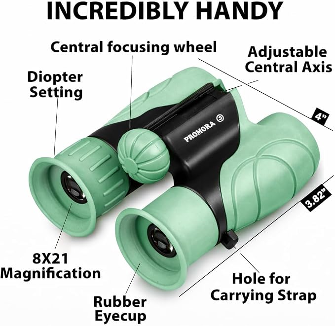 Binoculars for Kids – Perfect Toy for Little Boys and Girls – Extensive Set Incl. Magnifying Glass & Compass – Powerful Magnification 8X21 – 3 to 12 Year Old Kids for Toddler - Image 5