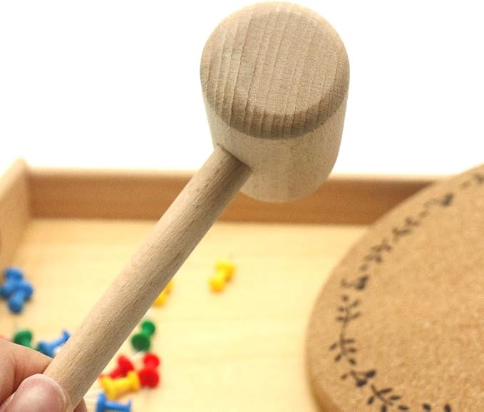 DANNI Gudong Montessori Practical Life Material Hammer and Nails Set with Wooden Tray Montessori Educational Wooden Toys for Children (1) - Image 5