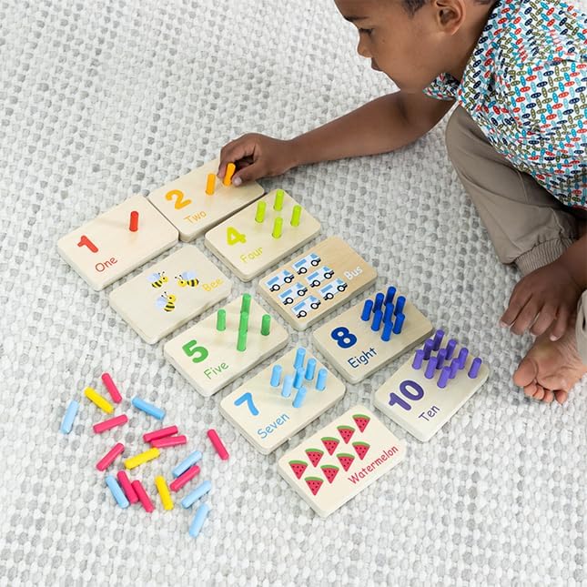 Fat Brain Toys Match & Count Peg Boards, Wooden Number-Learning, Montessori-Inspired Activity for Preschoolers and Kindergarteners, Ages 3+ - Image 4