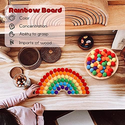 ibwaae Wooden Peg Board Beads Game Color Sorting Toys Counting Matching Game Bead Counting Fine Motor Skill Montessori Toys for Toddlers (Macaron Color) - Image 5