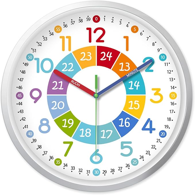 XFM 8 Inch Small Learning Time Wall Clock for Kids Teachers by XFMWallClock