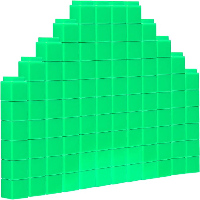 100 Pcs Green Linking Cubes for Math Counting Cubes Manipulatives Plastic Counting Block Manipulative Classroom Learning Supplies for Educational Preschool Activities Boy Girl (Green) by Unknown