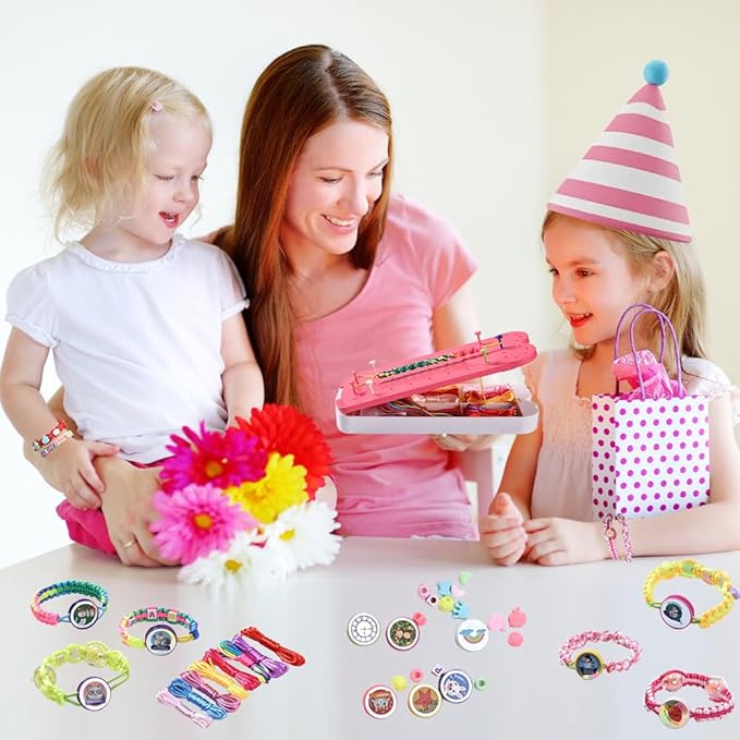 QDGMXIV Bracelet Making Kit for Girl 7 8 9 10 11 12 Year Old, Arts and Crafts Kid Gifts for Birthday