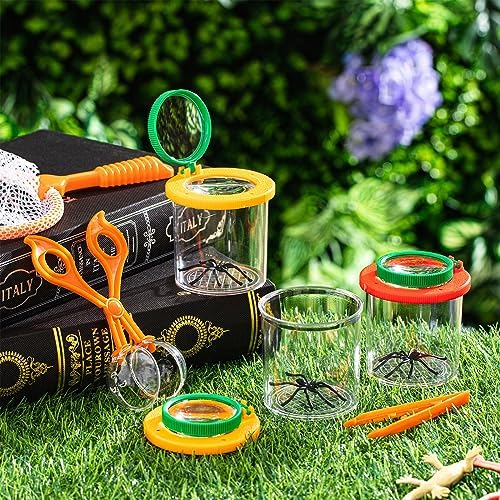 Libima 100 Pcs Bug Collection Kit Include 20 Magnifying Insect Box 20 Net 60 Fine Motor Skill Toys Sensory Learning Tools Bug Jar Tweezers for Outdoor Science Nature Exploration Observation - Image 5
