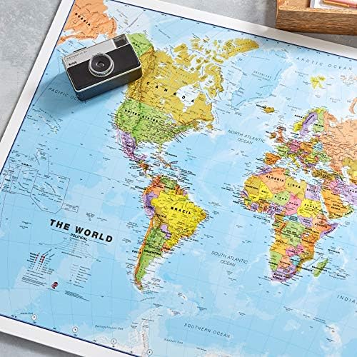 Maps International World Wall Map - Map of The World Poster - 23 x 33 - Front Lamination - Updated 2025 - Image 2