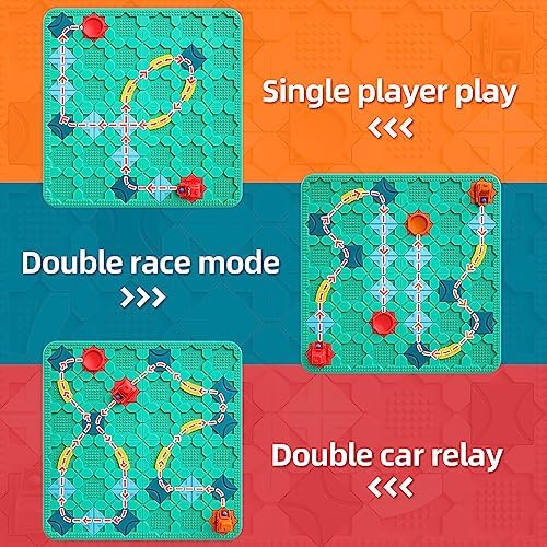 burgkidz STEM Road Build Puzzle: Teal Board, 200+ Chal. w/ 2 Cars - Image 5
