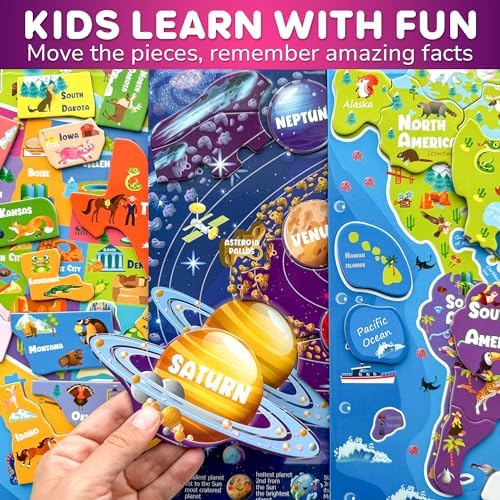 US Map Puzzles for Kids Ages 4-6 - Magnetic Toddler Puzzles Ages 3-5 - Image 4