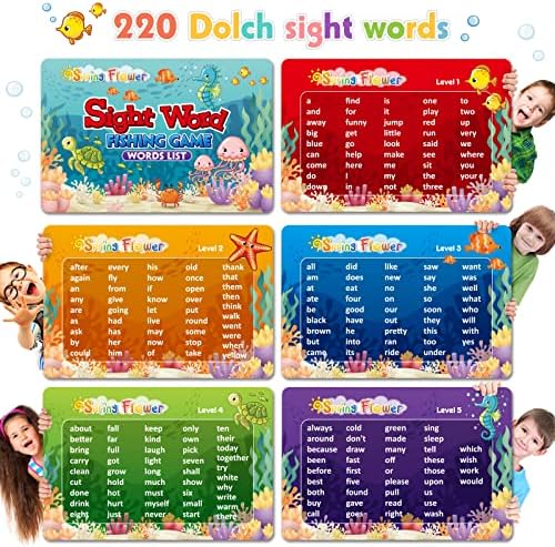 SpringFlower Wooden Magnetic Sight Word Fishing Game, Sight Word Educational Toy for Age of 3,4,5,6 Year Old Kids, Boys & Girls,Homeschool,Visual, Tactile and Auditory Learning - Image 2