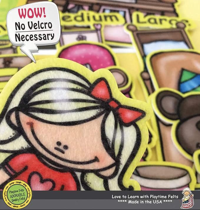 Goldilocks and Three Bears Felt Story Set | 19 PRECUT & Ready to Play Colorful & Durable Felt Pieces for Toddlers, Preschool & Kindergarten | Reusable Felt Board Stories - Image 3