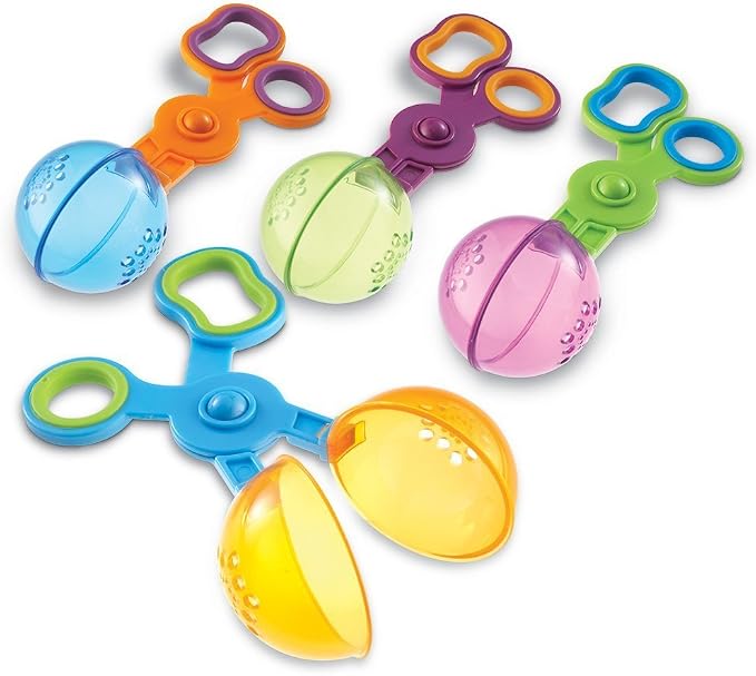 Learning Resources Handy Scoopers - Sensory Bin Sand Toys, Fine Motor, Montessori Kids, Plastic Tweezers, Homeschool Preschool Supplies, Gifts for Boys and Girls by LearningResources