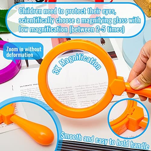 Lewtemi 6 Pack Kids Magnifying Glass with Stand, Multicolor - Image 3
