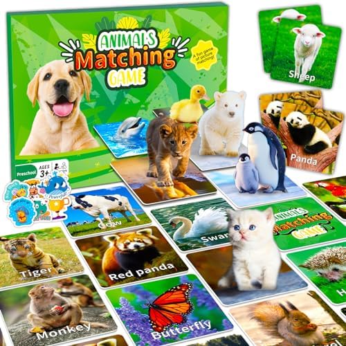 YTSQLER 100 PCS Animal Memory Matching Game by YTSQLER