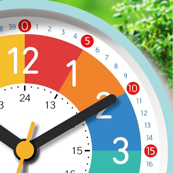 Analog Alarm Clock for Kids Learn to Tell Time, 12/24H Time, Gradual Alarm, Silent, Battery Operated with Press-to-Light Backlight, Ideal for Kids, Teens & Bedroom Decor - Image 2