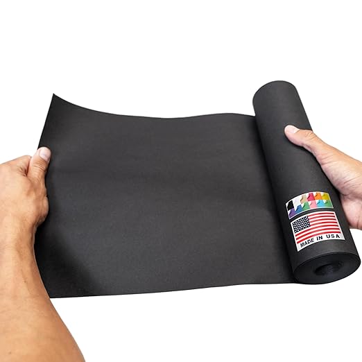 9" x 1200" USA-Made Black Kraft Paper Roll, 45 Lbs/66 GSM Thickness, American Quality Colored Roll Paper for School, Bulletin Board, Crafts - Odorless, Non-Toxic, Safe for Kids