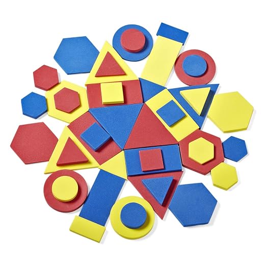 hand2mind Foam Attribute Blocks Student Kit, Geometry Set, Preschool Learning, Manipulatives for Preschool, Montessori Math, Shapes for Toddlers, Home Schooling Materials Pre-K (Set of 60 Blocks) - Image 3