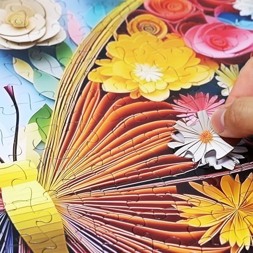 Think2Master Colorful Vibrant Flower Butterfly 500 Pieces Large Format Jigsaw Puzzle: 13+, Teens, Adults & Families. Paper Art High Resolution. Great Gift. Size: 26.8” X 18.9” - Image 2