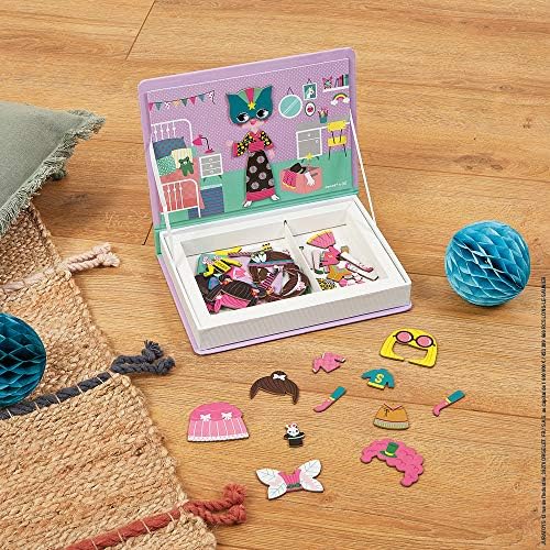 Janod - MagnetiBook 55 pc Magnetic Girl's Costumes Game - Creative Play - Enhances Creativity and Cognitive Skills - Portable Design, STEM Learning, Boosts Confidence - Image 2