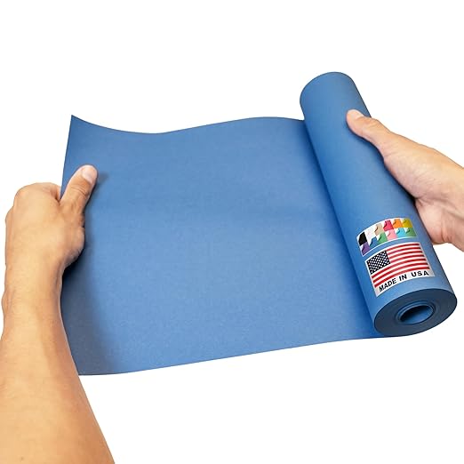 9" x 1200" USA-Made Dark Blue Kraft Paper Roll, 45 Lbs/66 GSM Thickness, American Quality Colored Roll Paper for School, Bulletin Board, Crafts - Odorless, Non-Toxic, Safe for Kids