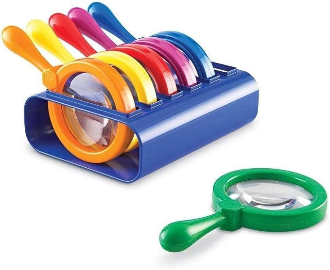 Learning Resources Primary Science Jumbo Magnifiers with Stand - 6 Pieces, Ages 3+, Science Classroom Accessories, Teacher Supplies, Observation Toys for Kids, Back to School Supplies - Image 4