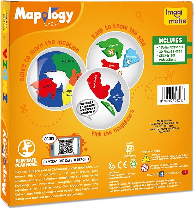 Imagimake Mapology - India Map Puzzle, Learn States & UT for Kids Ages 4+ - Image 5