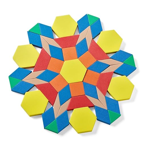 hand2mind Foam Pattern Blocks, Geometric Shapes for Kids, Pattern Play, Toddler Pattern Blocks, Learning Shapes for Kindergarten, 3D Shapes Manipulatives, Sorting Math Blocks (Set of 1,250) - Image 4