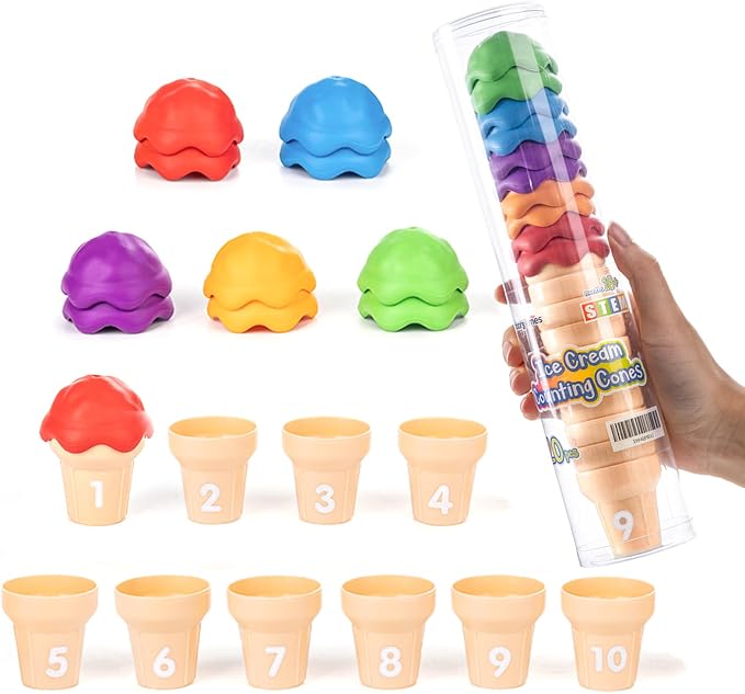 Ice Cream Counting Toy & Human Body X-Ray Set – Number Matching Cones and Anatomy Learning Cards for Kids STEM Education and Classroom Activities - Image 6