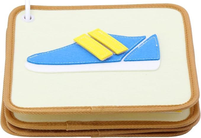 Felt Activity Board Set – Dressing Skills 4 Pieces Montessori-Inspired Ages 3+ | Snap Vest, Zipper Vest, Buckled Shorts & Hook and Loop Shoe | Fine Motor Practical Life Toy with Ring for Preschoolers - Image 5