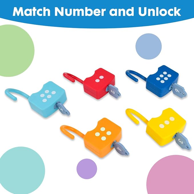 Montessori Toys for 3 Year Old, Preschool Activities Toys Games for Toddler, Lock & Key Counting Toys for Toddlers, Math Manipulatives for Preschool Kindergarten Learning & Education - Image 6