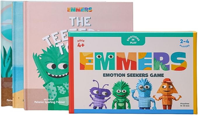 Emotional Learning Game & Books Bundle – Emotion Seekers Board Game + 3 Hardcover Children Books to Teach Social Skills, Emotion Regulation & Empathy – Educational Gift – Ages 4+ by EMMERS