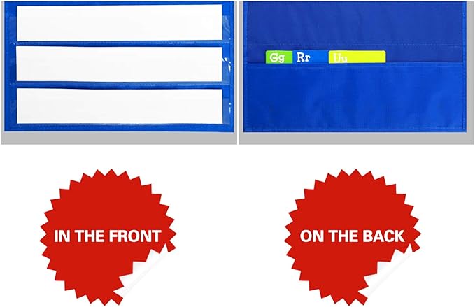 Magnetic Pocket Chart with 10 Dry Erase Cards for Standards,Daily Schedule,Activities,Class demonstrations (Blue) - Image 4