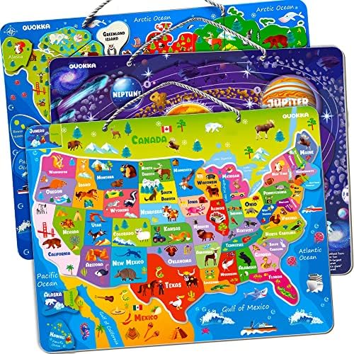 US Map Puzzles for Kids Ages 4-6 - Magnetic Toddler Puzzles Ages 3-5 by QUOKKA