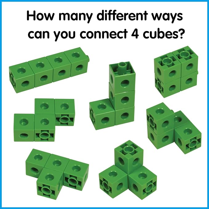 edxeducation Linking Cubes, Set of 100, Counting Cubes, Color Sorting Toys - Image 6
