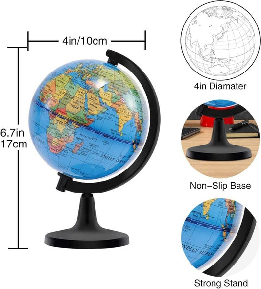 Wizdar 4 inch World Globe for Kids Learning - Image 2