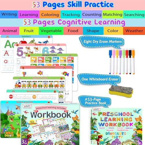ALIANFLY Preschool Learning Activities Educational Workbook - Toddler Prek Montessori Handwriting Practice Activity Tracing Toys Busy Book for Kids, Autism Learning Materials and ABC Learning Book - Image 2