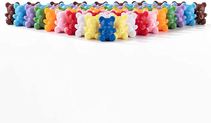 XINHUIDALSQ Rainbow Counting Bears Set of 60, 6 Colors Sorting Teddy Plastic Bears Math Manipulatives for Toddlers, 1 Inch Bear Conters Ages 3+ Kids - Image 9