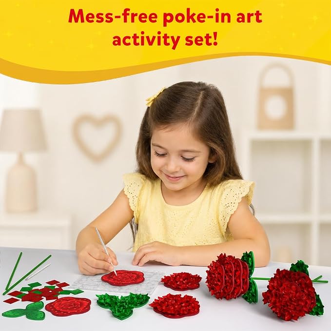 Skillmatics Poke-in Art – Rose Bouquet, Wood Craft Kit, Gift for Kids - Image 2