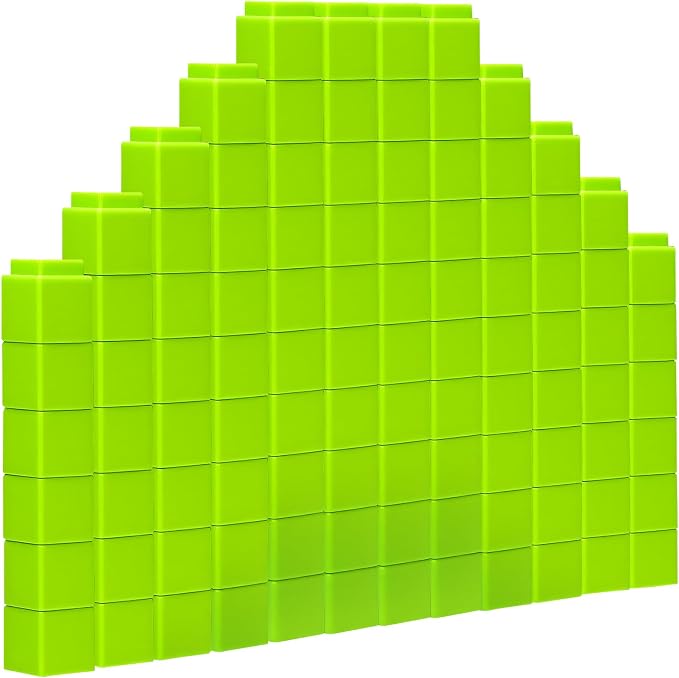 100 Pcs Green Gecko Linking Cubes for Math Counting Cubes Manipulatives Plastic Counting Block Manipulative Classroom Learning Supplies for Educational Preschool Activities (Green Gecko) by Unknown