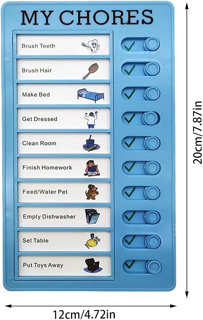 Kids Routine Organizer | Daily Task Board – Sliding Chart with Interchangeable Cards, Visual Schedule for Home, Classroom, RV Travel, Refrigerator Mount Planning Tool, Educational Family Assistant - Image 5