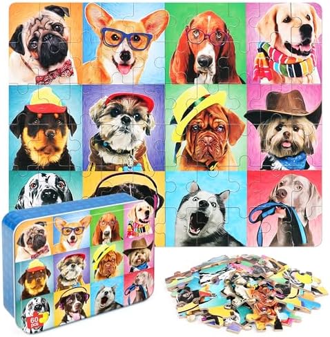 LELEMON Puzzles for Kids Ages 4-6,Dog 60 Piece Puzzles for Kids Ages 4-8 by LELEMON