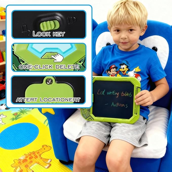 LCD Writing Tablet for Kids, 10-Inch Colorful Children Doodle Scribbler Board, Electronic Erasable Drawing Tablet, Portable Ewriter for Boys Girls Gifts for Toddler Educational Travel Birthday
