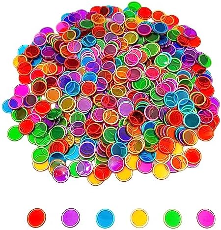 JUNWRROW Magnetic Bingo Wand with Chips,6-Pack& 600 Metal Chips, 6 Color Metal Chips-for Large Group Games,Family Game Night, Sensory Bins,Counting and Sorting,Science& Educational Activities - Image 2