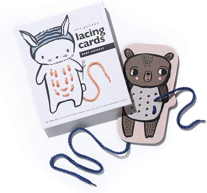 Wee Gallery Lacing Cards for Kids, Sewing Board Toy for Toddlers Ages 3+ by WeeGallery