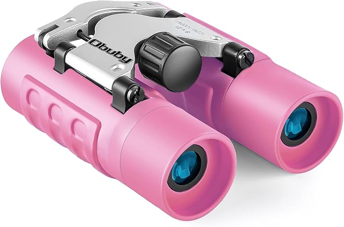 Real Binoculars for Kids Gifts for 3-12 Years Boys Girls 8x21 High-Resolution Optics Compact Toy Binocular for Bird Watching,Travel, Camping by Obuby