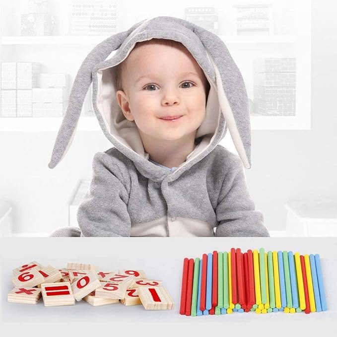 Umbresen Montessori Toys Math Educational Toy - Wooden Intelligence Sticks Number Cards and Counting Rods with Box - Image 6