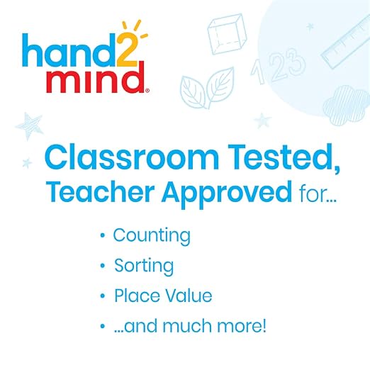 hand2mind-93538 Take Home Math Manipulatives Kit for Kids Grade K-2, with Snap Cubes, Base Ten Blocks, Cuisenaire Rods, Pattern Blocks, Color Tiles and Learning Clock, Homeschool Supplies (292 Pieces) - Image 2