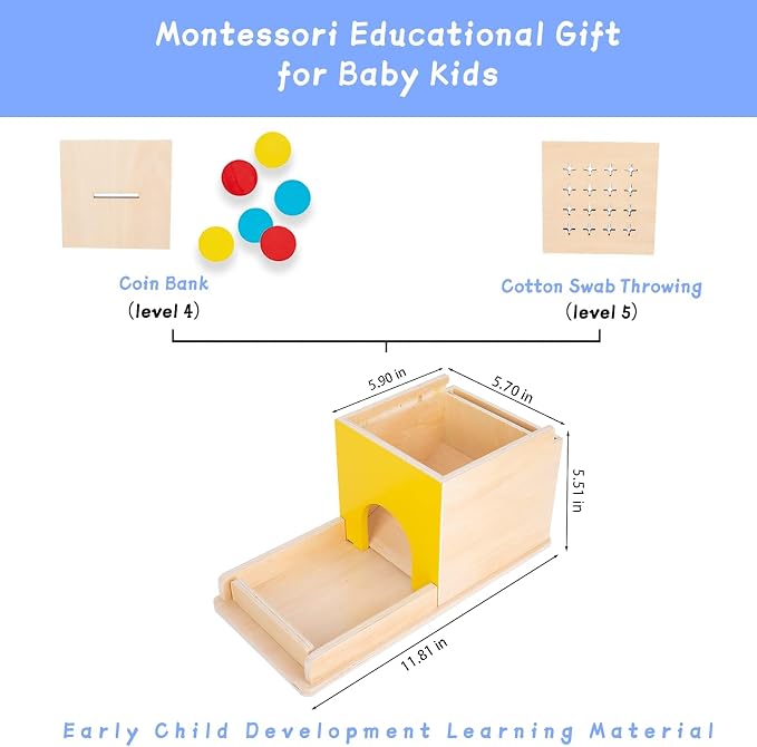 Adena Montessori 5 in 1 Wooden Play Kit for Babies 6-12 Months - Image 5