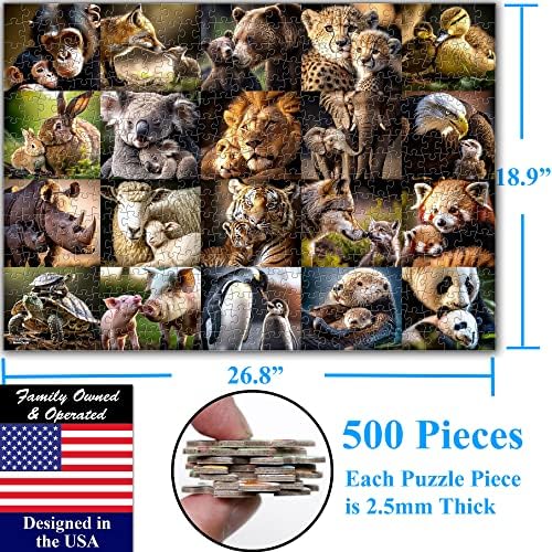 Think2Master Animal 500 Pieces Jigsaw Puzzle with Very Large Jigsaw Pieces. for Adults, Seniors. Great Gift 13+ Size: 26.8” x 18.9” - Image 2