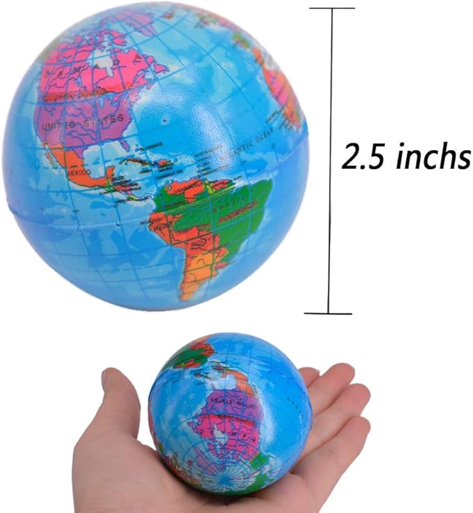 24 Pack 2.5Inch Globe Stress Balls Mini Earth World Balls - Image 2